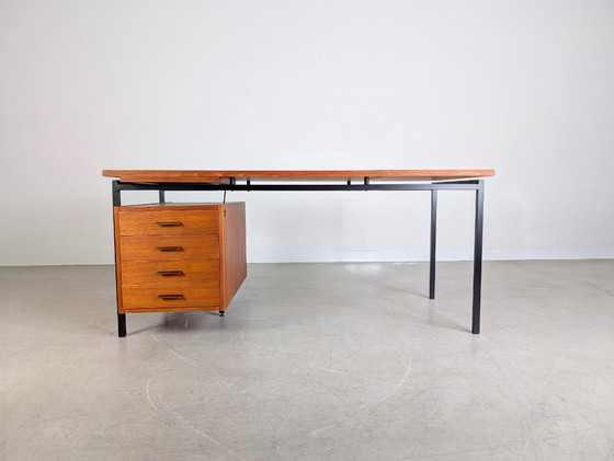Image 1 of Herbert Hirche Midcentury Schreibtisch Holzäpfel Teak Bauhaus
