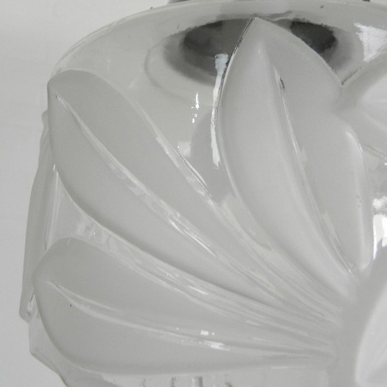 Image 1 of Lampada a sospensione Art Déco con paralume in vetro smerigliato, anni '30