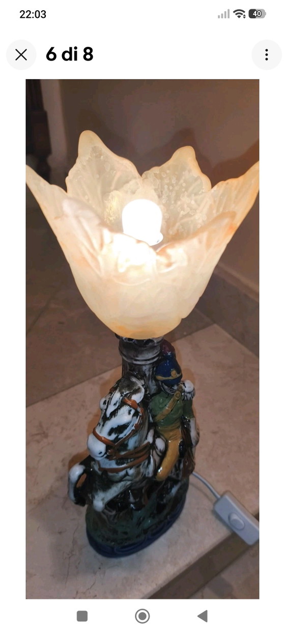 Official Biscuit Porcelain Horse Table Lamp – Glass (photo 7 of 9)