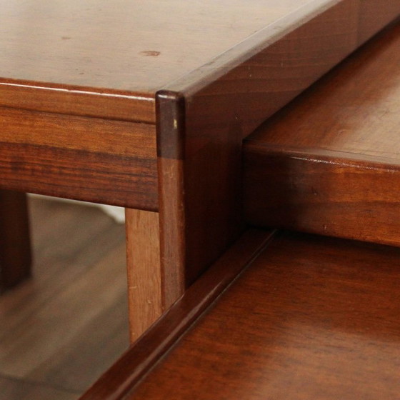 Image 1 of 3x tavolini ad incastro modello 777 di afra e tobia scarpa per cassina, 1965