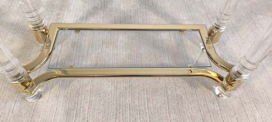 😍✨ Very Beautiful Vintage 80s Roméo Réga Console - Altuglas, Brass & Beveled Glass ✨😍 – Romeo Rega (photo 9 of 19)
