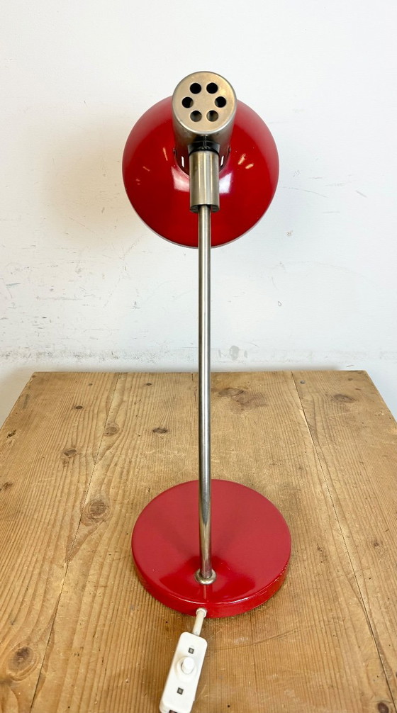 Image 1 of Vintage Red East German Table Lamp from AKA Leuchten, 1970s