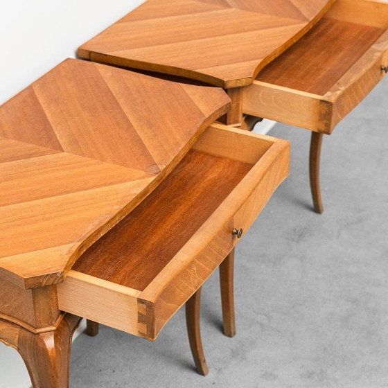 Image 1 of  COPPIA DI COMODINI VINTAGE À LEGNO ANNI '50 MODERNARIATO