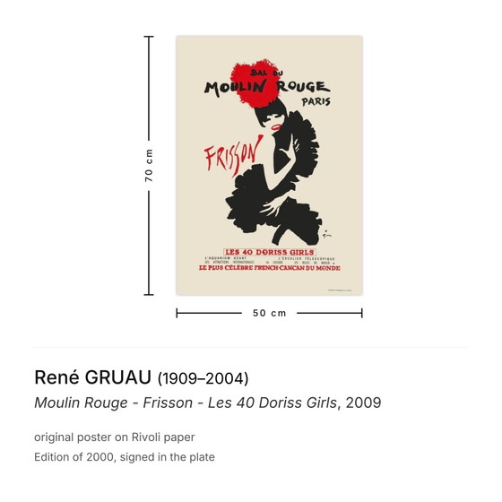 Image 1 of René GRUAU Moulin Rouge – Thrill – The 40 Doriss Girls Poster 2009