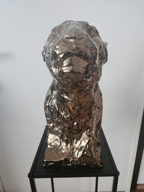 Image 1 of Villari - Large handmade porcelain bust of a Panther - Limited Edition 100/300 - 39 cm