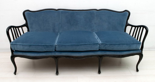 Paolo Buffa Mid-Century Modern Italian Velvet Sofa, 1950s