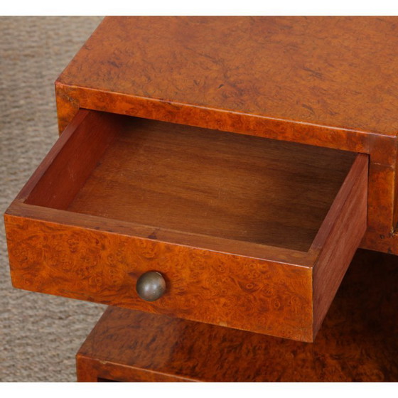 Image 1 of Pair of bedside tables in burr wood from the 1930s