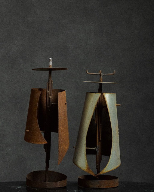 coppia di lampadari in ferro