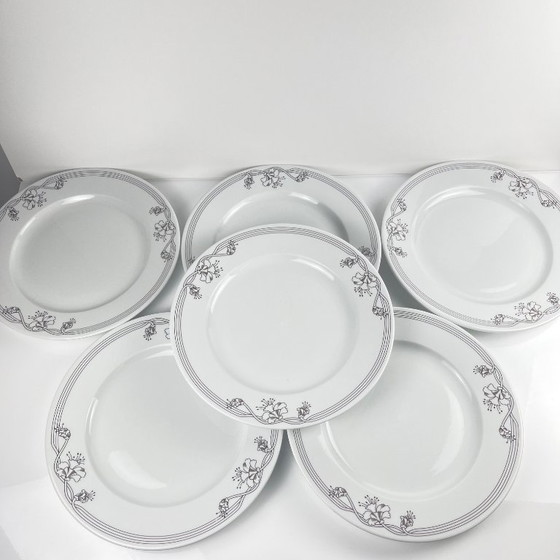 Image 1 of Set of 6 "Elysa" dinner plates, Sarreguemines, 1980/90