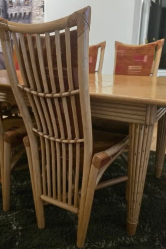 Image 1 of dining room set - Flechtatelier Schütz rattan/reed style