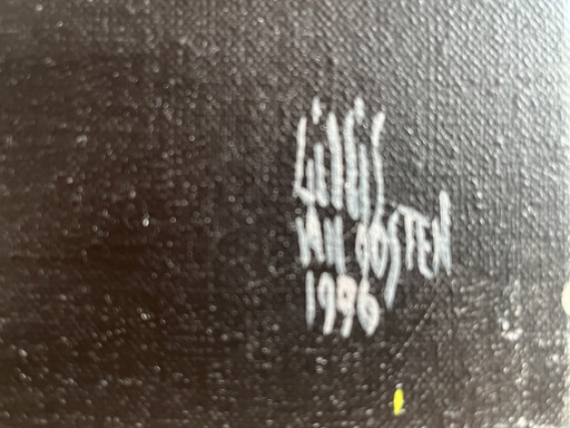 Gilles van Oosten - acryl abstract schilderij - gesigneerd 