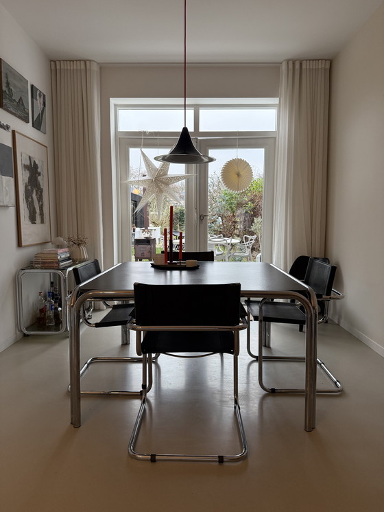 Image 1 of Tubular frame Bauhaus vintage dining table with chairs