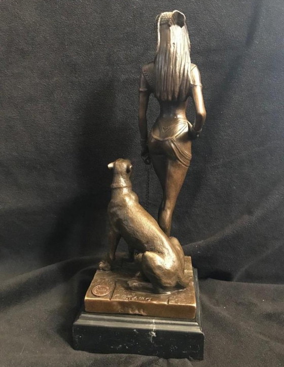 Image 1 of Bella statua in bronzo puro di Cleopatra 27 cm