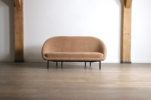 Theo Ruth für Artifort F115 Sofa aus beigem Teddybär und Metall, 1950er Jahre