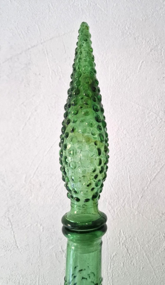 Image 1 of Große dekorative Flasche Karaffe mit italienischem Blasenglas