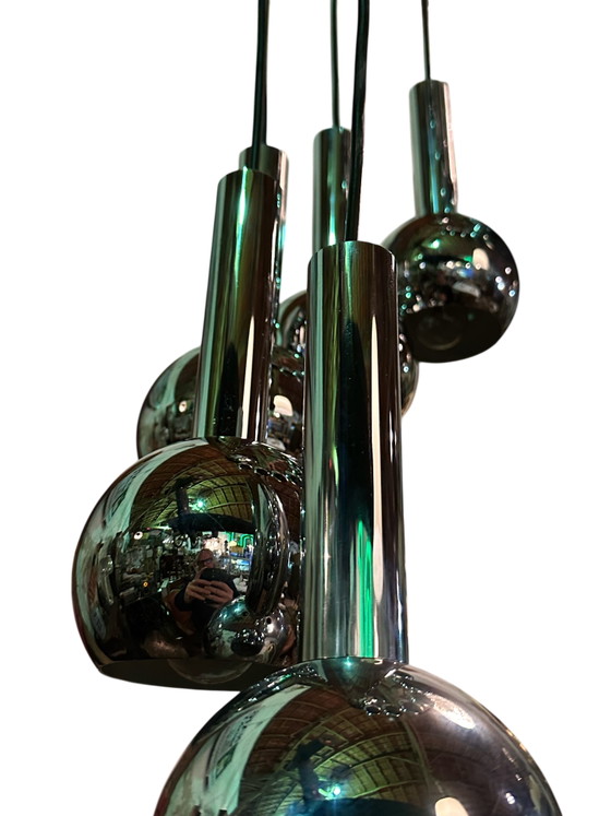 Image 1 of Midcentury Chrome Cascading Light c.1960