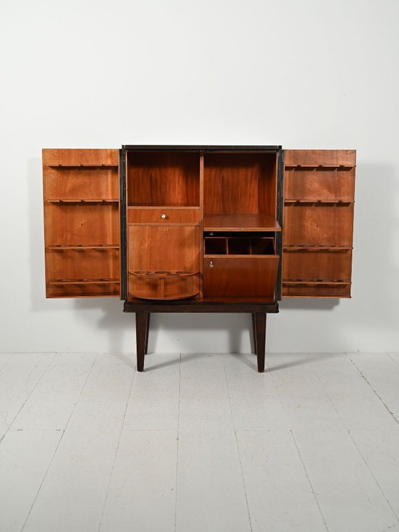 Image 1 of Scandinavian 1940s bar cabinet with inlays