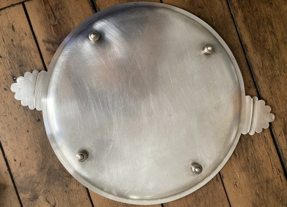 Vassoio in ottone placcato argento, stile Art Nouveau - anni '30 – Accessori da tavola, Silver (photo 6 of 8)