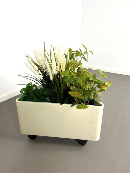 Vintage Space-age plantenbak op wielen van Bauform/Wohnform Duitsland, jaren 70