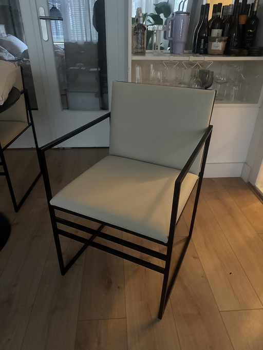 4 sedie da pranzo di design By Crea in pelle vegana come nuove