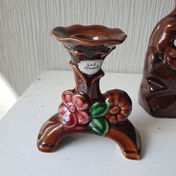 Image 1 of Scheurig&Greulich. Leeuw met klok en 2 kandelaars 1920-1930