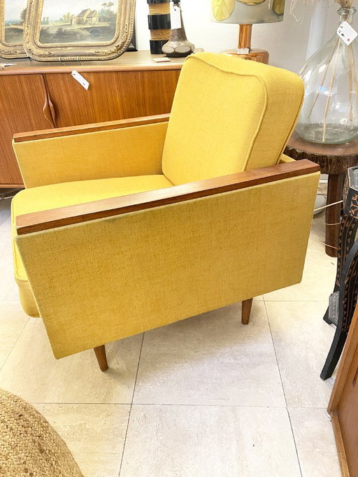 Mustard Scandinavian armchair, 1950