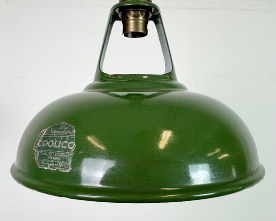 Image 1 of Industrial Green Enamel Factory Pendant Lamp from Coolicon, 1950s