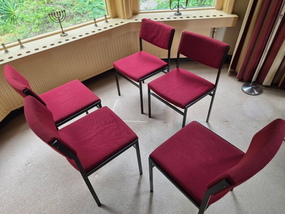 Image 1 of Ensemble de 5 chaises de salle à manger Gispen (1968)