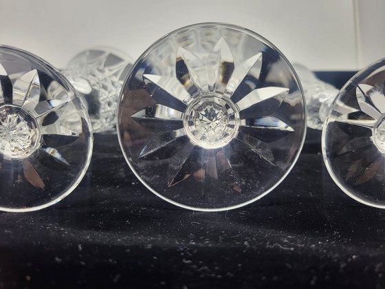 Image 1 of Set of Saint Louis Tarn pattern crystal glasses, France, 1950