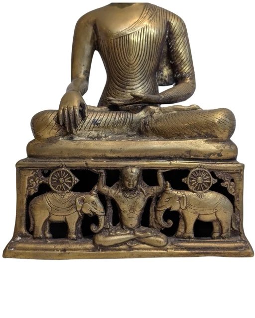 Bronze Buddha mit Elefantenbasis – Shakyamuni – Bildhauerei (photo 9 of 11)