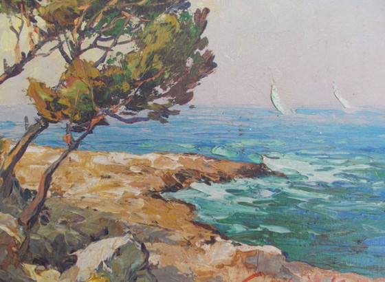 Image 1 of Antico dipinto navale sul mare segno mediterraneo fortuna auto marseille