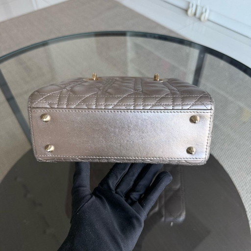DIOR LADY SMALL FLAP ABC - CANNAGE CALFSKIN GOLD GOLD HARDWARE MYABC