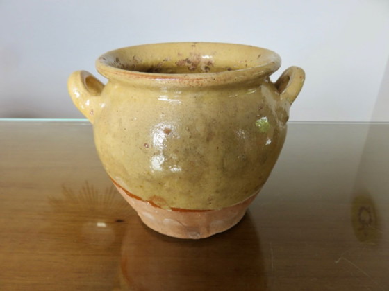 Image 1 of Rare petit pot à confit en terre cuite vernissée début XXème