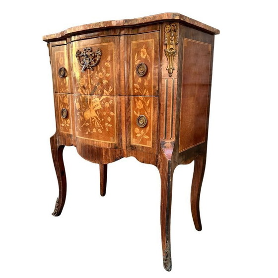 Image 1 of Louis XV and Louis XVI Transitional Style Chest of Drawers, circa 1900 - France