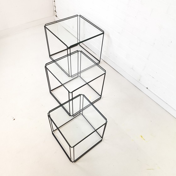 Image 1 of Casetta nido vintage Isocele Max Sauze, anni '70, nera con vetro