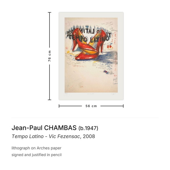 Image 1 of Jean-Paul CHAMBAS Tempo Latino - Vic Fezensac Signierte Lithografie 2008