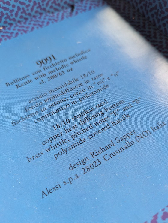 Image 1 of Alessi “9091” Fluitketel – Space Age Design – Ontwerp door Richard Sapper – Italiaans Design