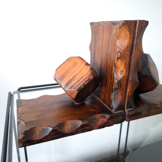 Set di fermalibri vintage in legno in stile Art Déco, anni '30/'40. – Oggetti decorativi, Wood (photo 3 of 8)