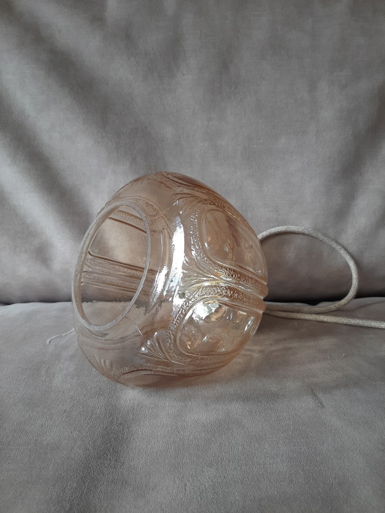 Image 1 of Vintage bubble hanglamp | Vintage bol amberkleur jaren 60