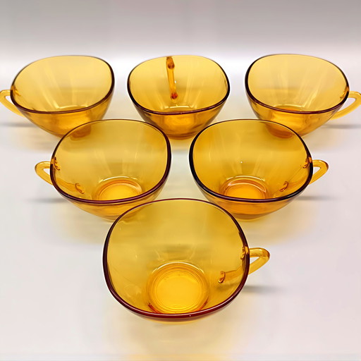 Set of 6 Vintage Amber VERECO Coffee Cups