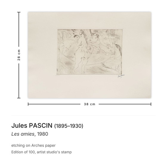 Jules Pascin Ets Les Amies 1980 – Litho's & Zeefdrukken, Paper (photo 3 of 5)