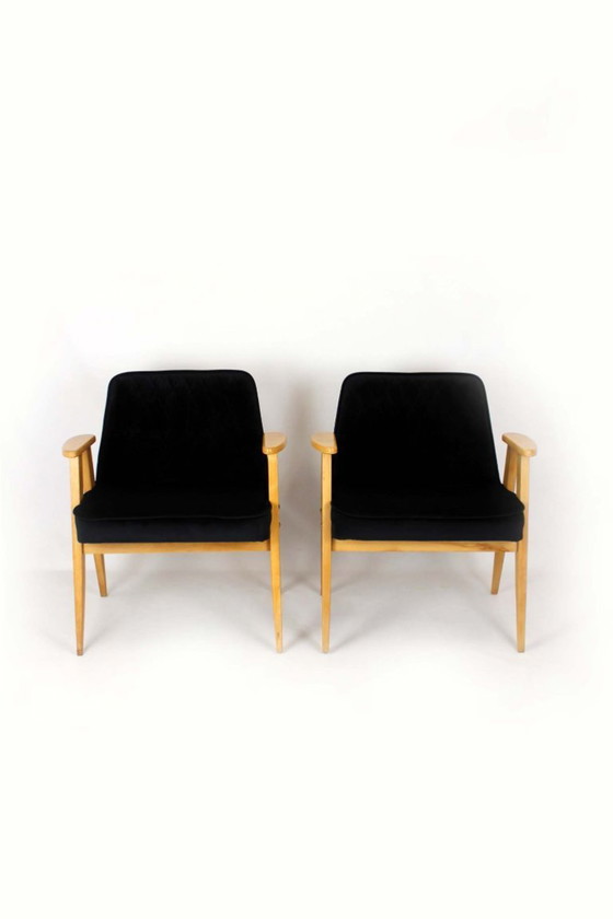Image 1 of Restored Set of Model 366 Armchairs by Józef Chierowski, Poland, 1960s