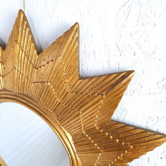 Image 1 of Vintage sun mirror, mid-century modern design, 1970s