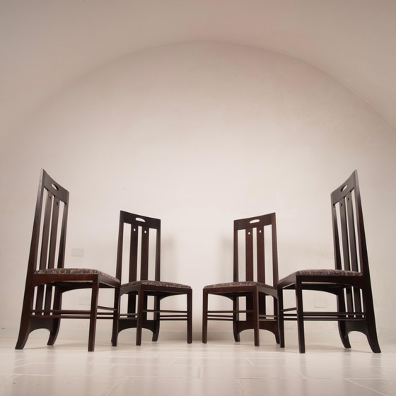 Charles Rennie Mackintosh Glasgow Style Ingram Low Chairs aus Eschenholz für Cassina – Esszimmerstühle, Wood (photo 5 of 20)