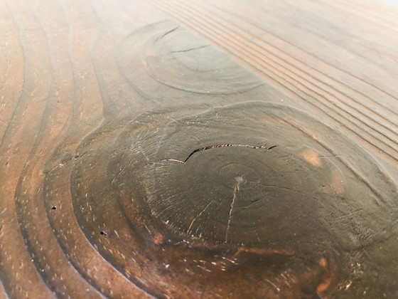 Image 1 of Vintage Farmhouse Side Table on Tapered Legs