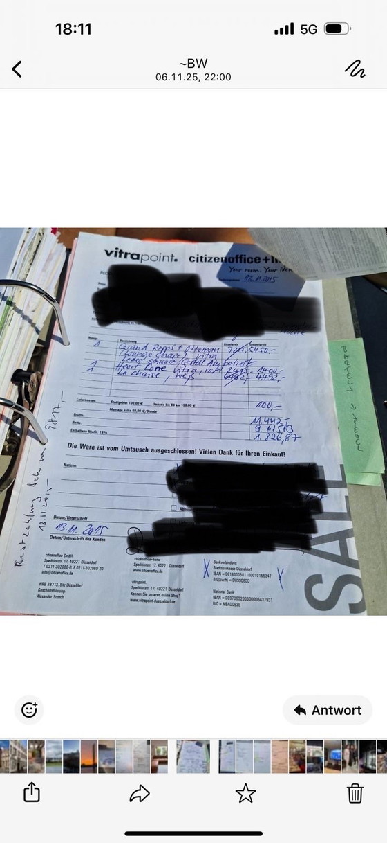 Image 1 of Vitra Grand Repos & Ottoman Leder