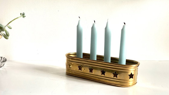 Image 1 of Candeliere vintage in ottone per 4 candele