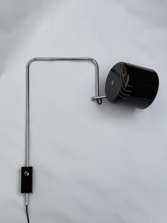 Image 1 of Anvia Herda Wandleuchte im Mid-Century-Stil aus Braun und Chrom