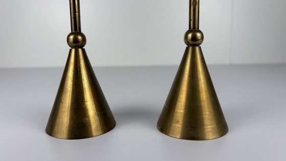 Image 1 of 2 x bougeoirs vintage en laiton de Christian de Beaumont