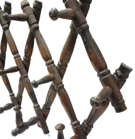 Image 1 of Appendiabiti e cappelliera a fisarmonica espandibile vintage